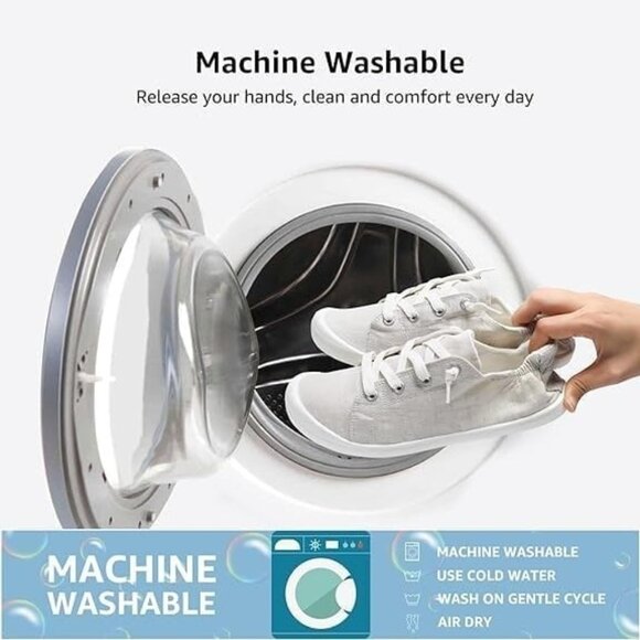 Womens Slip On Sneakers Comfort Casual Canvas Shoes Beige Sz 9 NEW - Picture 6 of 9